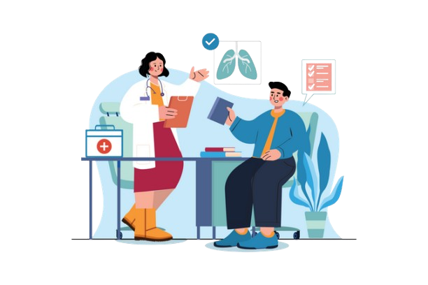 health checkup illustration download in svg png gif file formats doctor visiting patient visit by checking report healthcare and medical pack illustrations 4695022 removebg preview